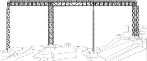 3d ilustración de edificio estructura vector