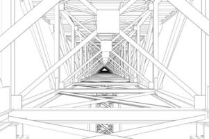 3D illustration of building structure vector