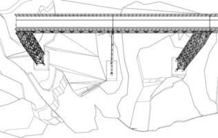 3D illustration of building structure vector