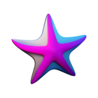 starfish 3d rendering icon illustration png