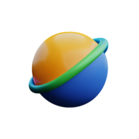 solar system 3d rendering icon illustration png