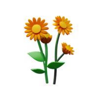 wild bloemen 3d renderen icoon illustratie png