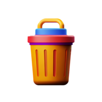 trash 3d rendering icon illustration png