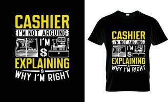 cashier im not arguing explaining why colorful Graphic T-Shirt,  t-shirt print mockup vector