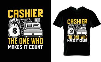 cashier the one who makes it count colorful Graphic T-Shirt,  t-shirt print mockup vector