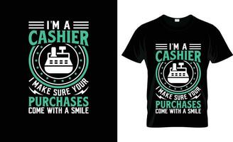 I'm a cashier i make sure your purchases colorful Graphic T-Shirt,  t-shirt print mockup vector