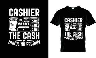 cashier the cash handling prodigy colorful Graphic T-Shirt,  t-shirt print mockup vector
