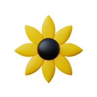 sun flower 3d rendering icon illustration png