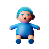 doll 3d rendering icon illustration png