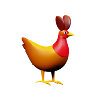 poule 3d le rendu icône illustration png