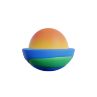 sunrise 3d rendering icon illustration png
