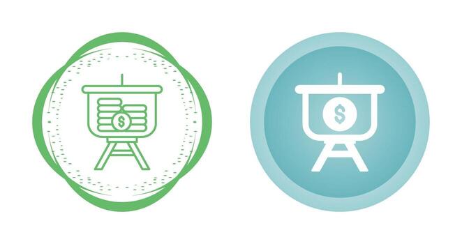 icono de vector de presentación de dólar