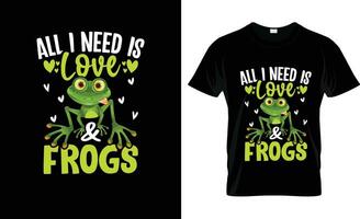 All I Need Is Love Frogs colorful Graphic T-Shirt,t-shirt print mockup vector