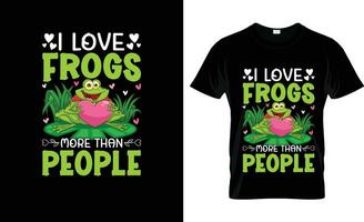 yo amor ranas más que personas vistoso gráfico camiseta, camiseta impresión Bosquejo vector