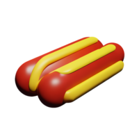 hot dog 3d rendering icon illustration png