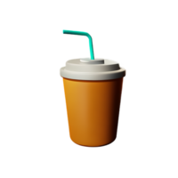 iced kaffe 3d tolkning ikon illustration png