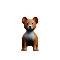puppy 3d rendering icon illustration png