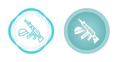 Gun and Helmet Vector Icon