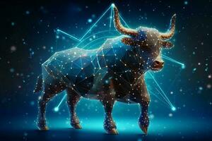 Zodiac sign Ox. 3D illustration. Zodiac background. photo