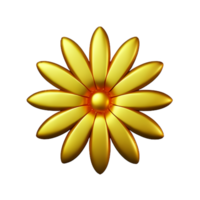gold flower 3d rendering icon illustration png