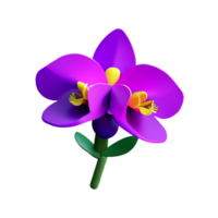 orchidée 3d le rendu icône illustration png