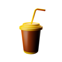 iced kaffe 3d tolkning ikon illustration png