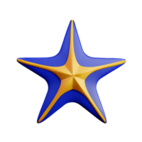 starfish 3d rendering icon illustration png