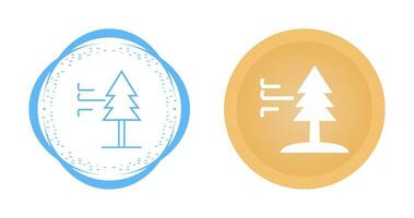 Tree with Wind Vector Icon