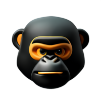 gorille 3d le rendu icône illustration png