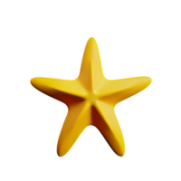 starfish 3d rendering icon illustration png