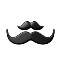 mustache 3d rendering icon illustration png