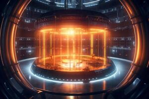 3d rendering, Futuristic technology background. Sci-fi scene. photo