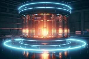 3d rendering, Futuristic technology background. Sci-fi scene. photo