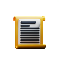 parchment 3d rendering icon illustration png