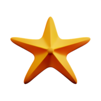 starfish 3d rendering icon illustration png