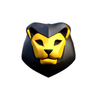 león cabeza 3d representación icono ilustración png