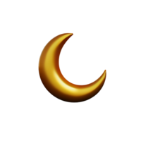 creciente Luna 3d representación icono ilustración png