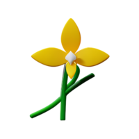 orchidée 3d le rendu icône illustration png