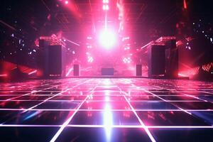 abstract technology background with glowing lines and dots. 3d render photo