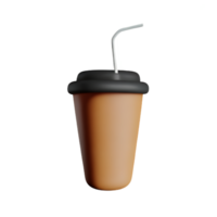 iced coffee 3d rendering icon illustration png