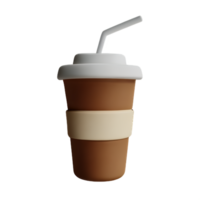 bevroren koffie 3d renderen icoon illustratie png