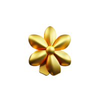 gold flower 3d rendering icon illustration png