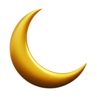 crescent moon 3d rendering icon illustration png