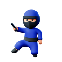 ninja 3d rendering icon illustration png