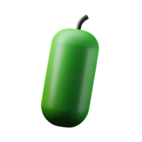 cucumber 3d rendering icon illustration png