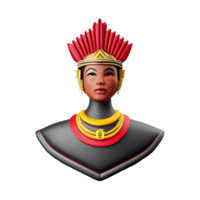 dayak 3d rendering icon illustration png