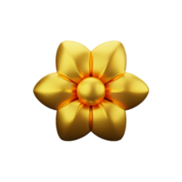 goud bloem 3d renderen icoon illustratie png