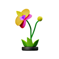 orquídea 3d Renderização ícone ilustração png