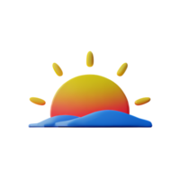 Sonnenaufgang 3d Rendern Symbol Illustration png