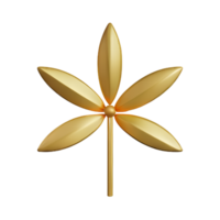 gold flower 3d rendering icon illustration png